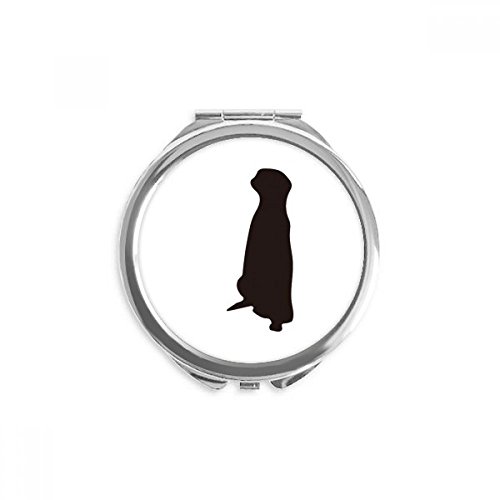 Miroir portable noir et mignon petit miroir rond de maquillage à main
