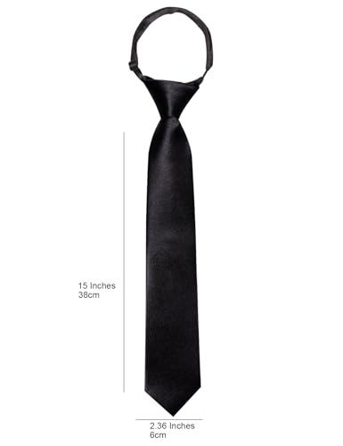 Image of Barry.Wang Boys Ties Pre-Tied Satin Solid Color Kids Tie Pocket Square Set Adjustable Formal Necktie Graduation School