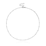 einfache silber halskette Es besteht aus legiertem Material, ist langlebig und angenehm zu tragen.