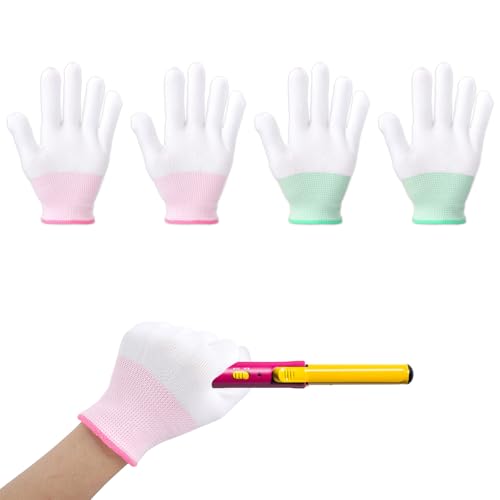 Exircy 4 Pcs Heat Gloves for Hair Styling Heat Resistant Gloves Professional Curling Iron Glove for Flat Iron and Curling Wand Suitable Sublimation Heats Transfer Printing