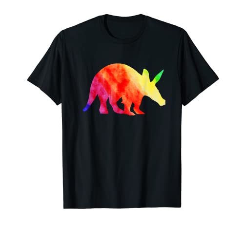 Aardvark Art Silhouette Acuarela Camiseta