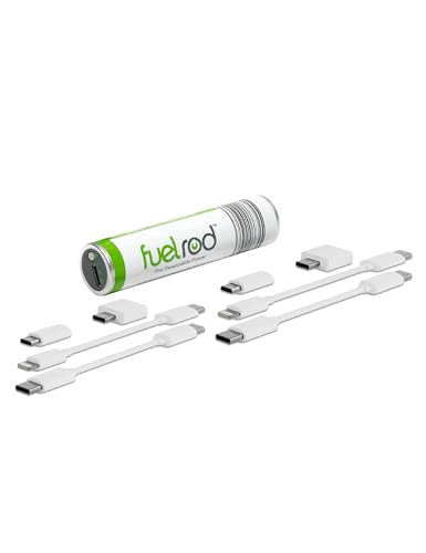 FuelRod One USB-C Portable Charger Kit, with an Extra Set of Cables & Adaptors, Compatible with All...