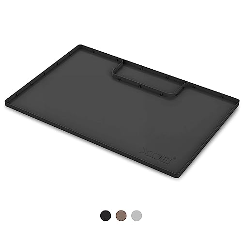 Xds Trimmable Under Sink Mat For Kitchen Waterproof, 34''X22'' Silicone Under Sink Liner, Flexible Under Sink Tray, Cabinet Protector Mat For Drips, Leaks, Spills (Black) #TOP1