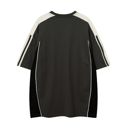 Mens Oversize Graphic Raglan T Shirt Vintage Letter Print Speedway Racing Tees Casual Unisex Streetwear Tops4