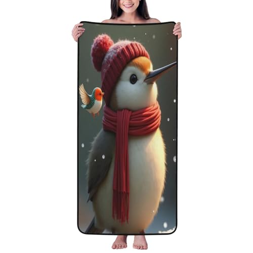 Toallas de baño con estampado de pájaros lindos n.º 321, toallas de ducha para baño, altamente absorbentes, suaves, grandes, 68 x 139 cm