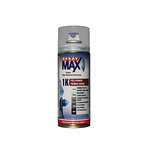 Primer Filler Apprêt Sous-Couche 1K SprayMax - Bombe Aérosol Spray Apprêt Monocomposant Auto Moto - Gris Foncé - 400 ml - Ref. 680276