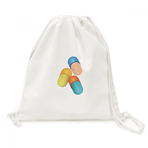 Sac de shopping toile motif pilule capsule cordon sac à dos voyage pratique