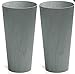 United Frames and Products Planter Concrete Style Plastic Planters 2-Pack â€“ Entryway, Patio, Deck, Garden,Modern Home â€“ Indoor/Outdoorâ€¦ (Round, Concrete)