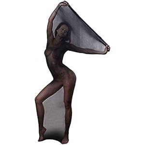 Bommi Fairy Slaapzakken voor mannen en vrouwen full-body kousen body encasement dubbele verlengde naadloze ultradunne kousen transparant bodystockings (zwart)