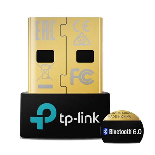 TP-Link UB600 Bluetooth 6.0 Adapter Dongle für PC, USB Bluetooth Stick für Maus/Tastatur/Kopfhörer/Handy/Controller, Plug & Play, nur für Windows 11/10/8.1/7