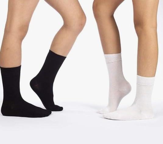 Image of Pure Cotton And Smell Free Men & Women Regular Formal Black Calf length combo Socks Anti-Slip | Sweat Absorbent | School socks | office socks | Sports | Running & Hiking