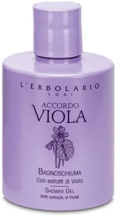 LErbolario Shower Gel, Accordo Viola, 10.1 oz - With Extracts of Violet - Floral Powdery Scent - Moisturizing and Nourishing Body Wash - Cruelty-Free