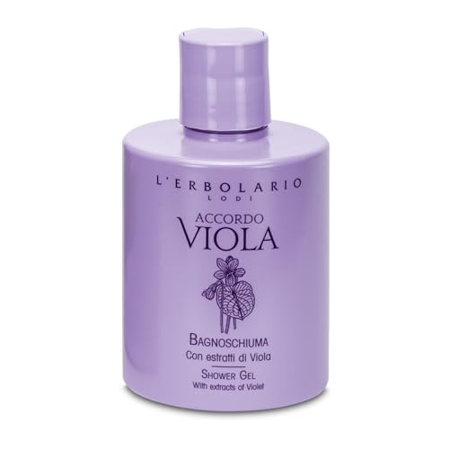 LErbolario Shower Gel, Accordo Viola, 10.1 oz - With Extracts of Violet - Floral Powdery Scent - Moisturizing and Nourishing Body Wash - Cruelty-Free