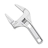 Meccion - Llave ajustable 8" 68 mm de vástago corto grandes aperturas ultra delgada y ligera para fontanero