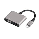 WIDE SUPPORT - Der iPhone auf HDMI Adapter unterstützt Videoanrufe von FaceTime, Skype, WhatsApp; und unterstützt das Streamen von Videos, Bildern, Spielen, Diashows auf Facebook, YouTube, Twitter, Instagram, Reddit, Pinterest, Snapchat, IDMB, Microsoft Office usw. auf größere und übersichtlichere Bildschirme.