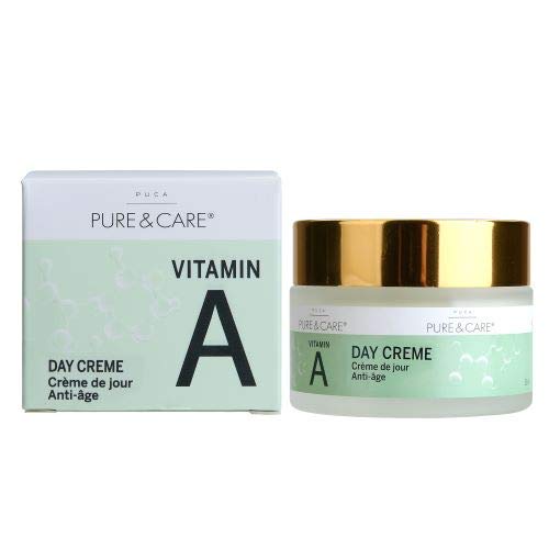 PUCA PURE & CARE | Vitamin A Day Cream | 50ml | Retinol Anti-Aging Tagescreme, Feuchtigkeit und Pflege, Gegen Sonnenschäden und Rötungen| Sophora Angustifolia Extract, Hyaluronsäure | 100% Vegan Cover