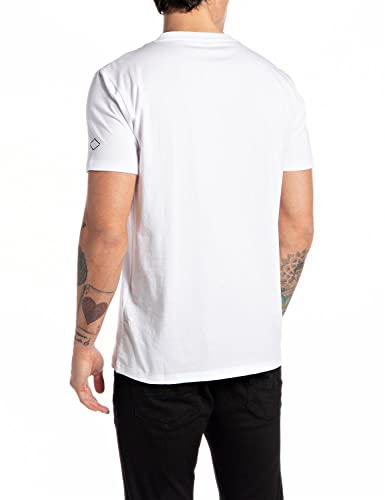 REPLAY M6256 T-Shirt, 001 Bianco, L Uomo