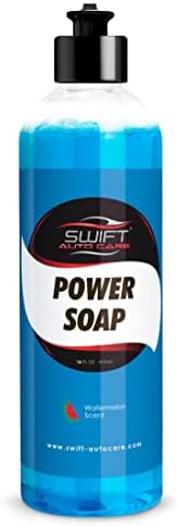 Swift Power Car Wash Soap (16 Oz) – High Foaming, pH Balanced Shampoo for Snow Foam Cannon, Foam Gun, Bucket Wash, Pressure Washer | Ultra-Concentrated Formula and Spot-Free Shine | Professional Grade Auto Detergent that is Safe on All Surfaces!