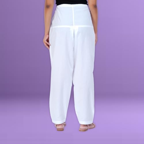 Image of Happy Bunny Salwar Pant - Modern Style Pure Cotton for Women - Ethnic Semi Patiala Trouser - Office,Home - All Day Comfort Wear with Drawstring