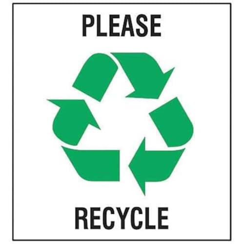 Brady Recycling and Conservation Labels, Indoor/Outdoor Industrial, Green/Black On White