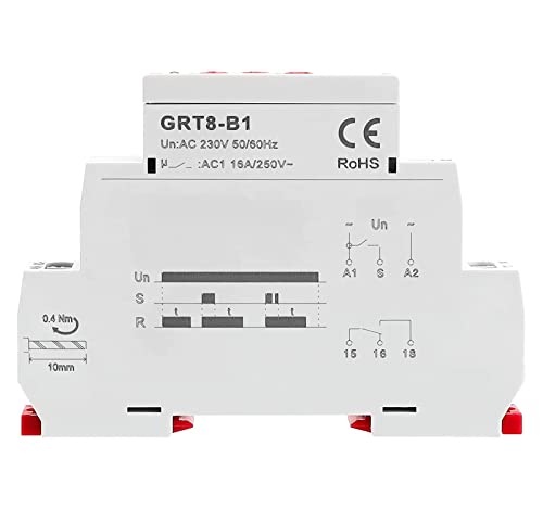 Geya Delay Off Single Function Time Relay 1 Output 16A Electronic Power Off Timer Delay Relay(Grt8-B1,Ac230V) #TOP1