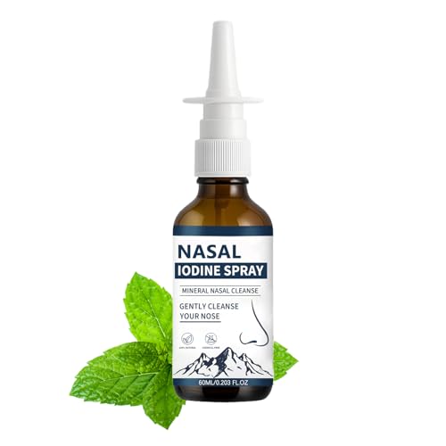 Spray nasale allo iodio - Spray nasale naturale trasparente senza gocciolamento per donne e uomini, allevia il fastidio, idratante e nutriente, formula completamente naturale, 60 ml/2,03 fl.oz (1pc)