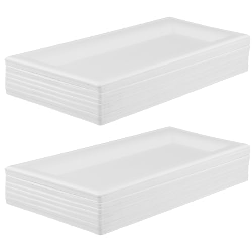 KEILEOHO 100 Platos de Papel Rectangulares Desechables 26x13 cm - Blancos Biodegradables para Fiestas, Barbacoas, Picnics, Salchichas y Patatas Fritas