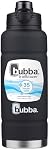 bubba Trailblazer Stainless Steel Water Bottle with Push Button Lid, 40 oz (1.18 L), Vacuum-Insulated, Rubberized Licorice