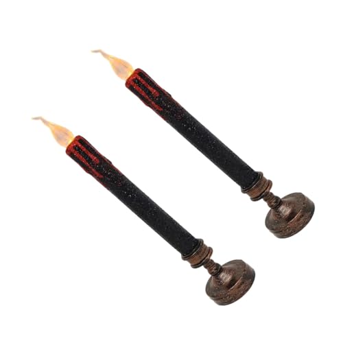 2 Velas LED de Halloween plásticas y ligeras para decoración de terror