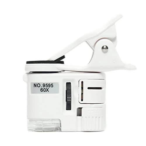 Microscope Universal Clip Microscope 60X LED Jewelry Magnifying Glass Focusing Adjusted Pocket Microscope