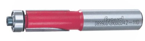 Freud 42-110 1/2" Diameter 1" Cut Depth 2-Flute Bearing Flush Trim Router Bit with 1/2" Shank