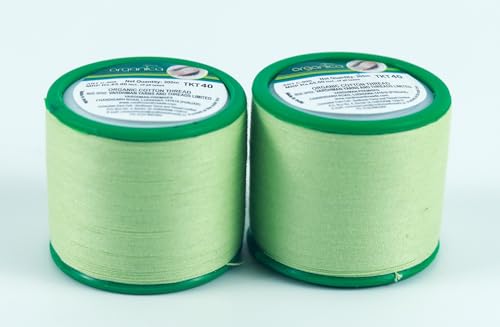 Image of ZIBELL Organic Cotton Eyebrow Threading Thread Tool for Women - 2 Spools x 300 Meters Thread for Eyebrows Threading - Upperlips Shaping, Green