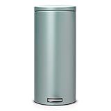 Capacidad de 30 l Brabantia Pedal Bin 484261 - Cubo de Basura, 30 litros, Color Menta Metalizado