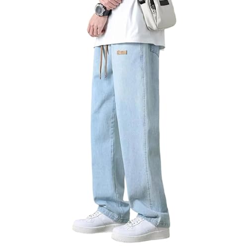 Jean vintage homme coupe droite à jambe large et cordon de serrage