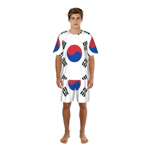 Pyjama Corée du Sud pour homme et femme en coton respirant bleu