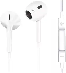 Fone de Ouvido com Fio 3ª Geração, Qualidade Premium. Compatível com Lightning, IOS. Compatível com iPhone 5, 6, 7, 8, X, 11, 12, 13 e 14.