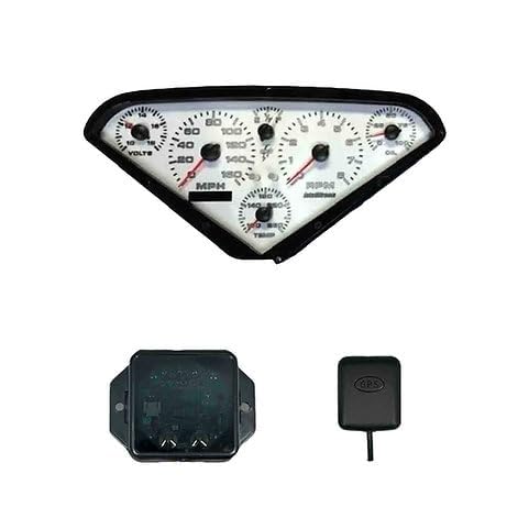 Analog Gauge Cluster Replacement for 1955-1959 Chevy Truck – Black Faceplate, GPS Speedometer, Water Temp & Oil Pressure Sending Units Included