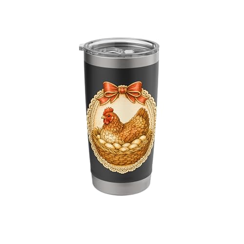 Vintage Hen On Nest Lace Frame Farmhouse Chicken Art Stainless