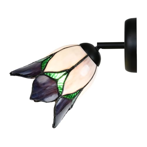 Spot Tiffany noir fleuri violet Lovely Flower Purple Art Deco Trade luminaire mural