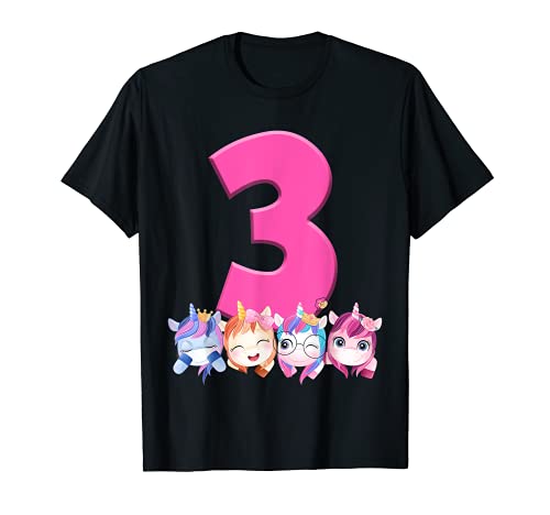 3er cumpleaños Unicorn Squad Girls Unicorn Party Camiseta