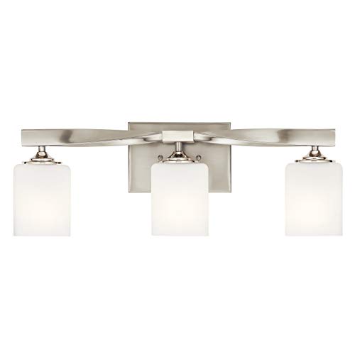 KICHLER Marette 22.75\" 3 Light Vanity Light with Satin Etched Cased Opal Glass in Brushed Nickel