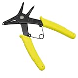 2 in 1 Snap Ring Pliers, Dual-purpose Retaining Ring Plier C-clip Plier for 10mm-40mm, Diameter Snap Ring Multifunctional Installation and Removal Tool (Yellow)