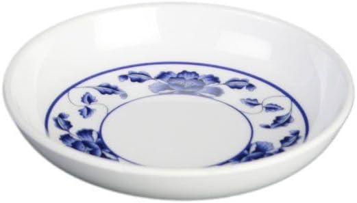 Yanco PO-1003 Peony Melamine 4 in. Sauce Dish - White & Blue