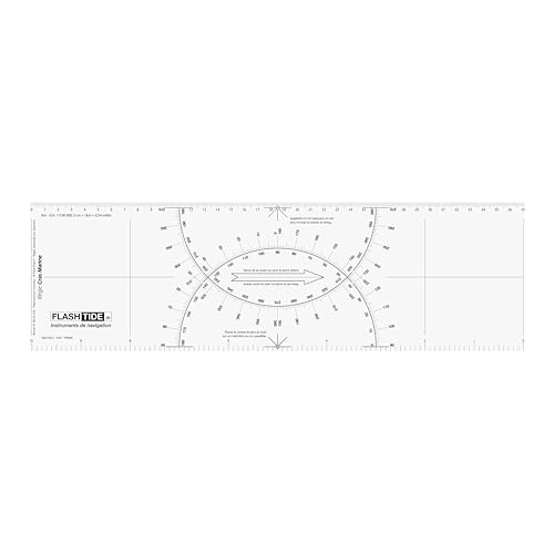Règle Cras Marine Noire – Règle de Navigation Homologuée Permis Hauturier & Marine Marchande – Rapporteurs Double Échelle 1/50000 & 1/100000