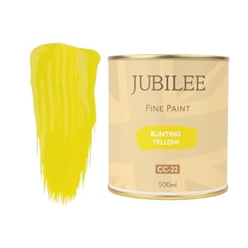 Guild Lane Jubilee Furniture Paint – Upcycle & Transform Wood, Metal & Glass – Soft Sheen Finish for Indoor & Outdoor – Durable & Easy to Apply Multi-Surface Paint (Bunting Yellow, 500ml)