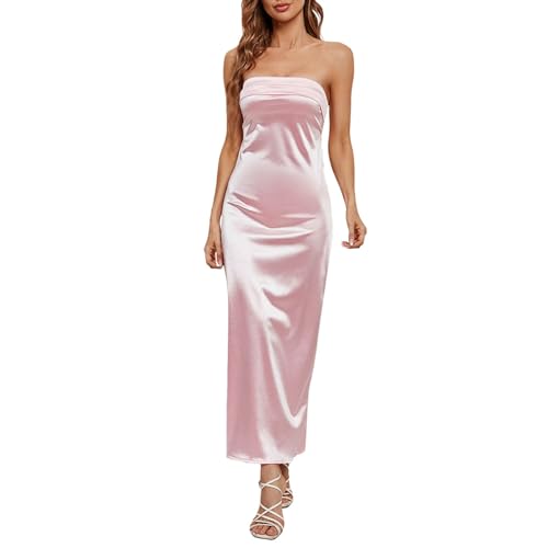 Robe d'été élégante mi-longue robe invitée mariage satin