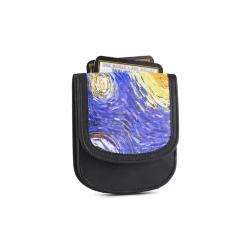 Taxi Wallet® TW04-STARRY NIGHT- Soft Leather (Van Gogh) - Compact, Front Pocket Folding Wallet - For Cards, Coins, Bills, ID (Men & Women)
