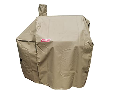 Image of Grill-Smoker-Cover Sized for Char Griller Grill Smoker 2823, 2123 600D Heavy Duty Canvas Water Proof All Weather Off-Set Charcoal Smoker Cover G21616 (Brown)