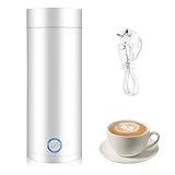 mizikuu Pequeño Hervidor de Agua PortáTil 400ml, 3 en 1 Hervidor Agua Electrico Pequeño Hervidor de Viaje Apagado AutomáTico Acero Inoxidable 304 para Hacer Leche, Café y Té