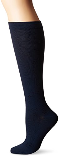 One-Day Sale: Up to 40% Off Dr. Scholl's Women's Travel Knee High Socks with Graduated Compression, Navy, Shoe Size: 8-10